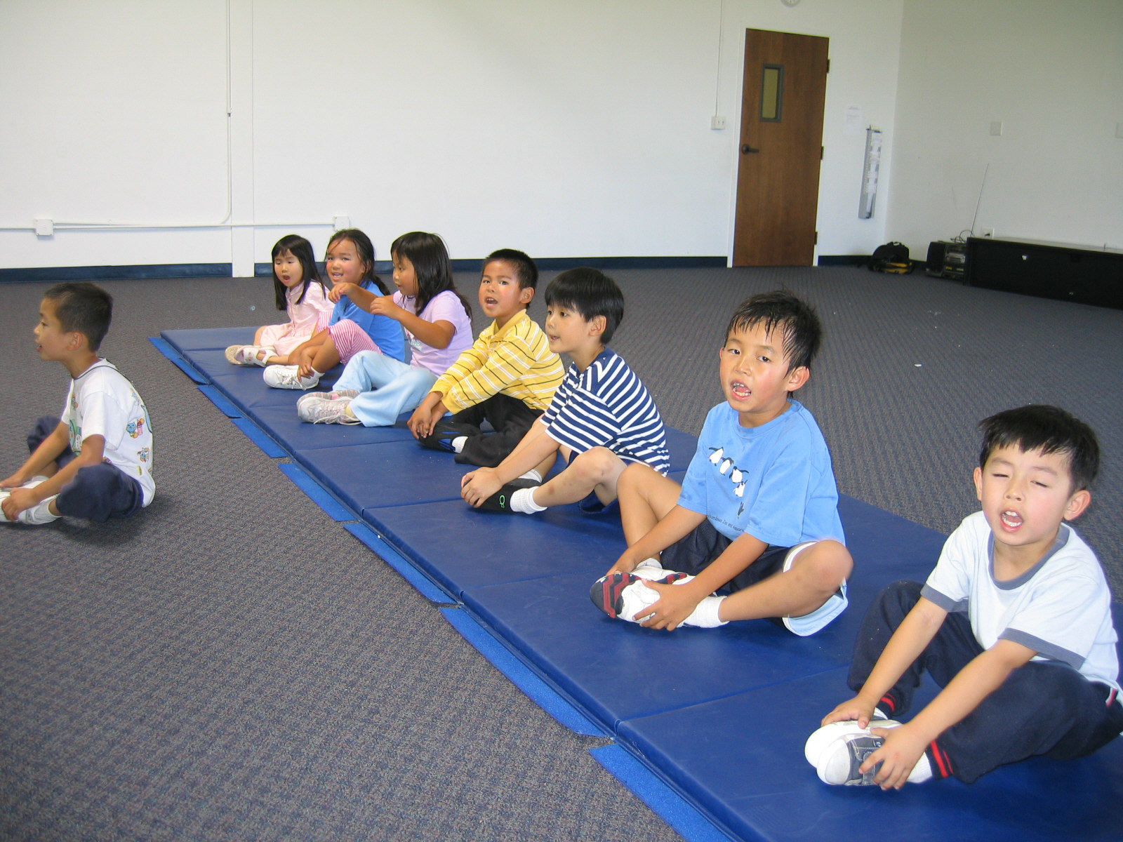 Students taking Kung Fu class