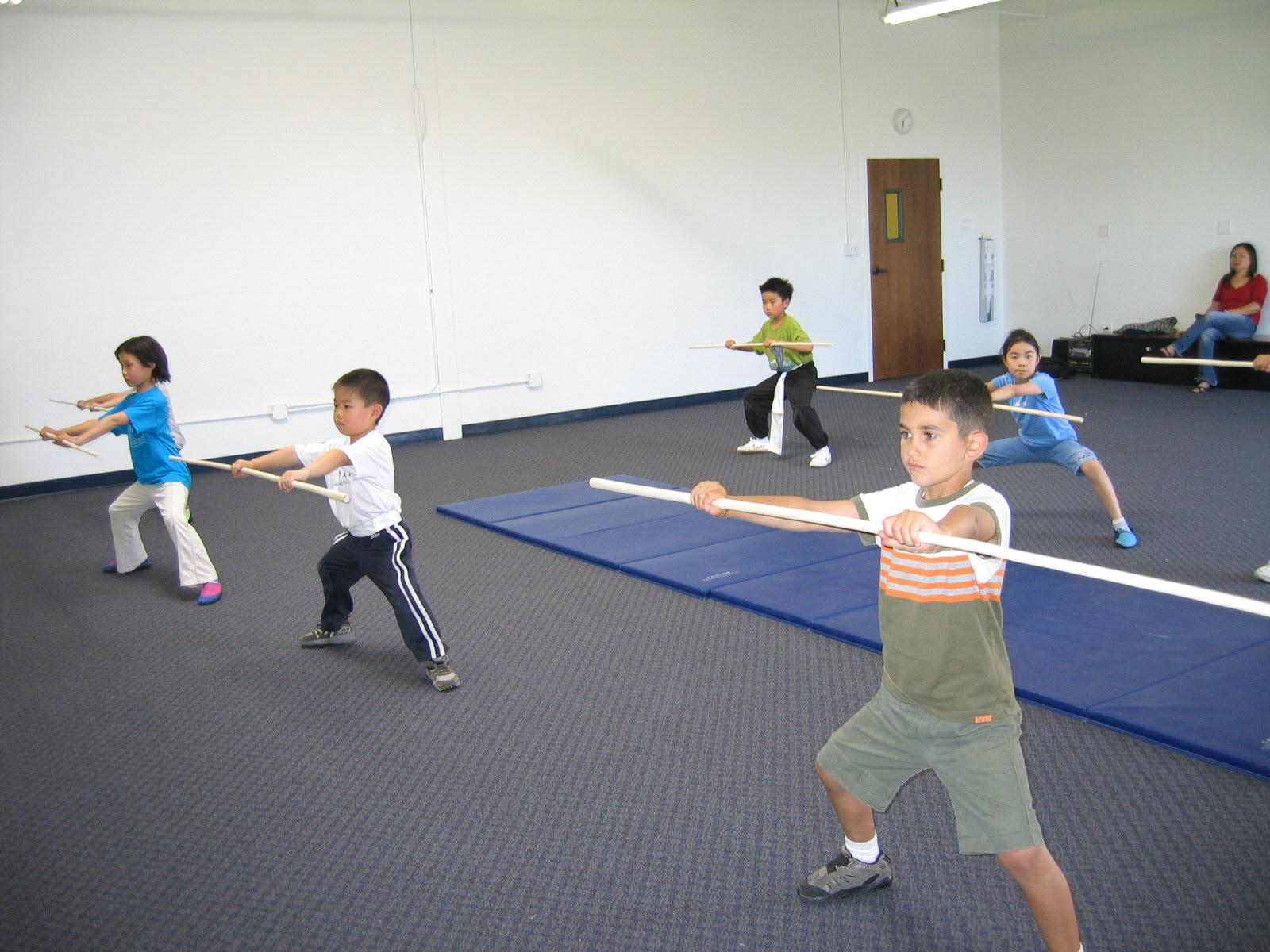 Students taking Kung Fu class